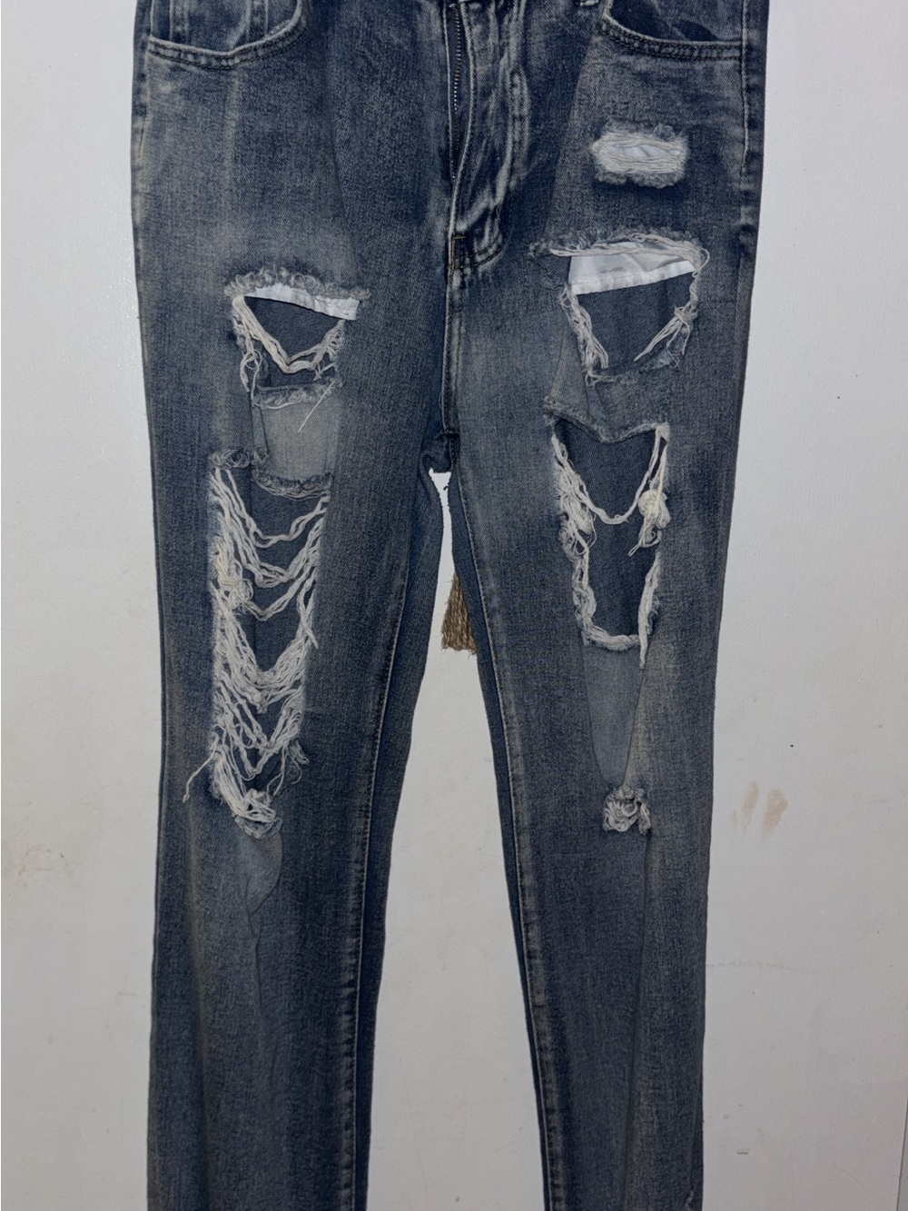 Women's Distressed Flare Jeans in Blue